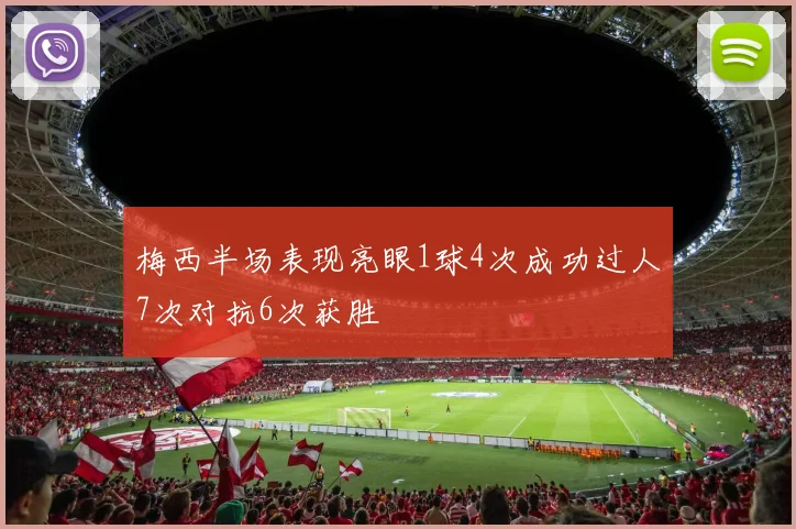梅西半场表现亮眼1球4次成功过人7次对抗6次获胜